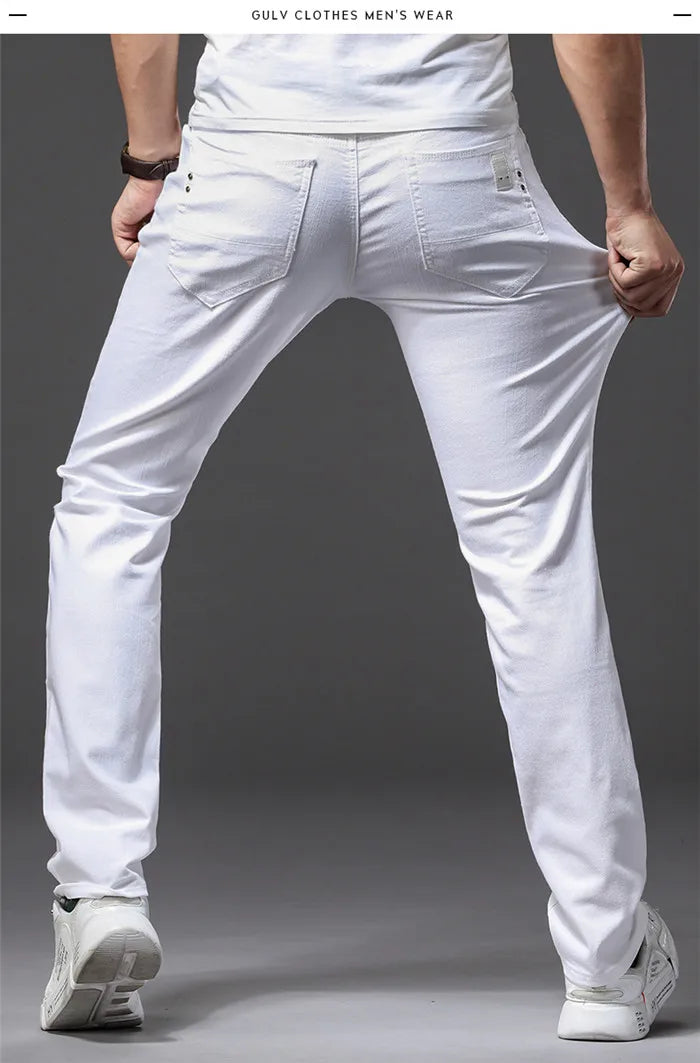 Slim Fit White Stretch Jeans