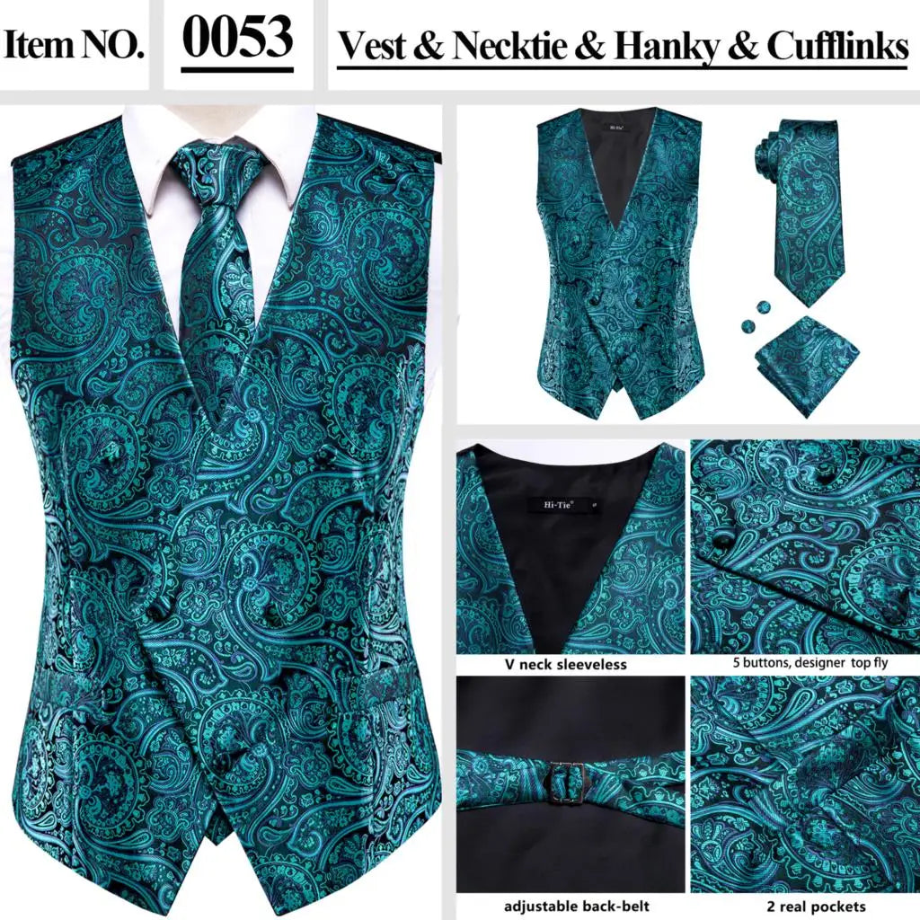 Men’s Silk Jacquard Suit Vest Set