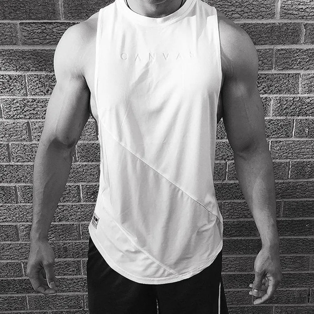 NEW Bodybuilding Sport Tank Tops Men Gym Fitness Workout Sleeveless Shirt Male Stringer Singlet Casual Fashion Undershirt Vest