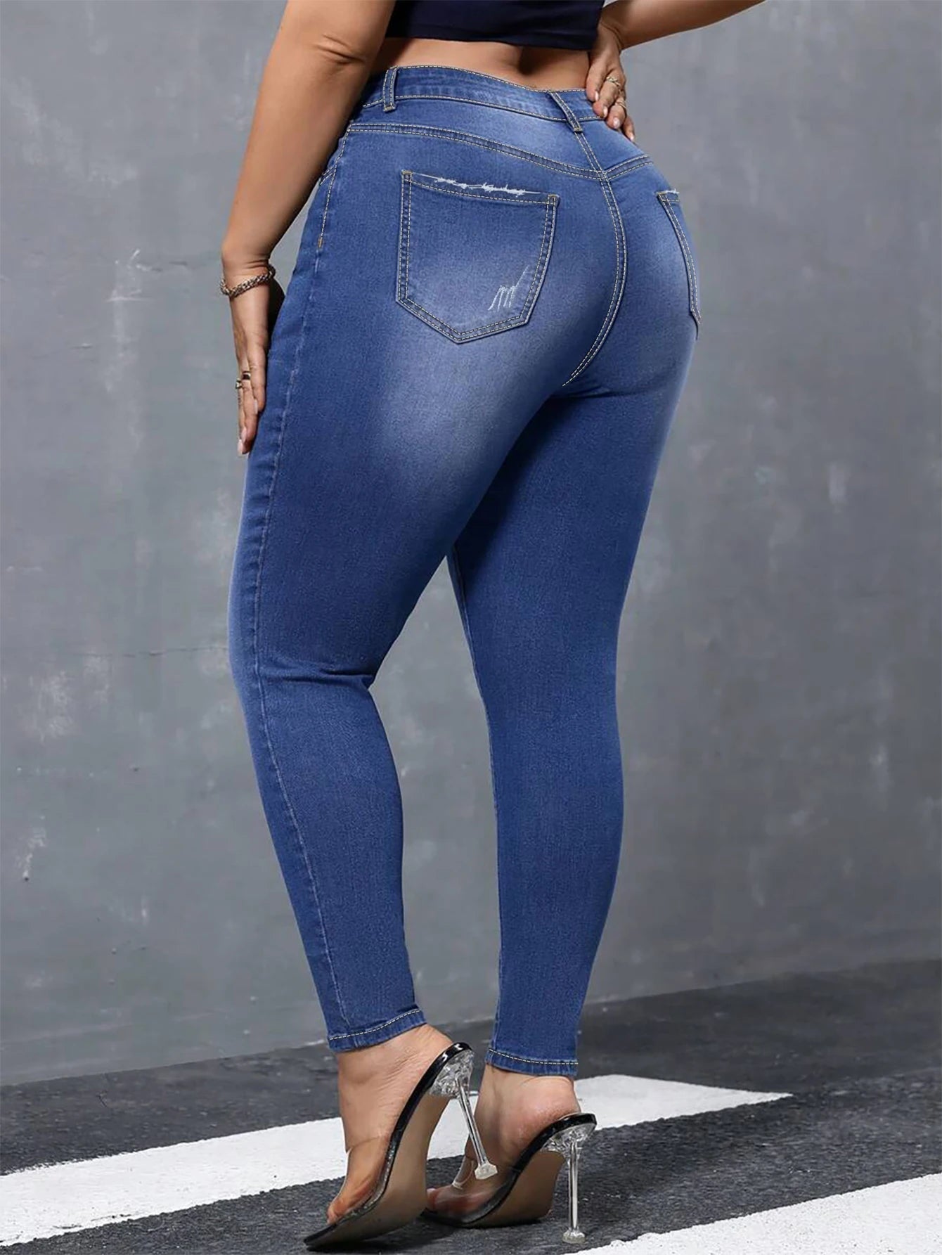 High Waist Skinny Denim Jeans