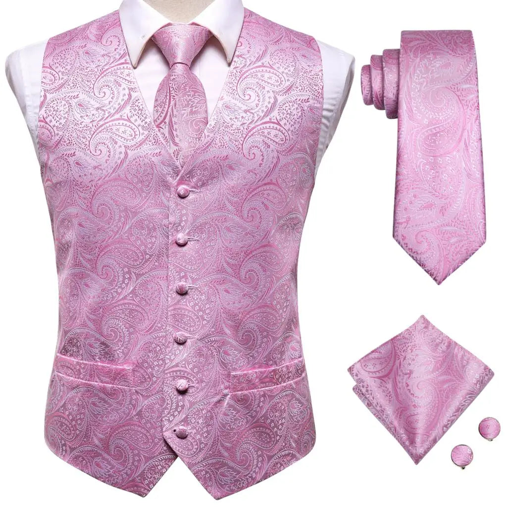 Men’s Silk Jacquard Suit Vest Set
