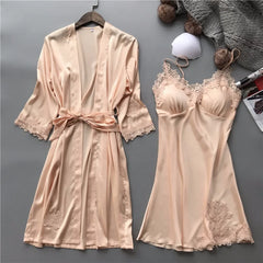 Silk Satin Two Piece Pajamas