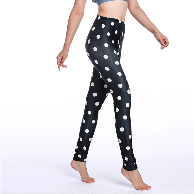 Women Leggings High Waist Cartoon Comic Beauty Print Trousers Soft Female Casual Elastic Pant