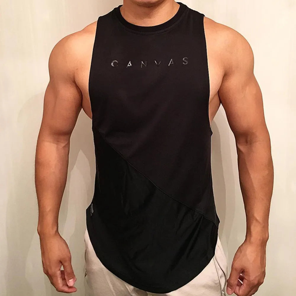NEW Bodybuilding Sport Tank Tops Men Gym Fitness Workout Sleeveless Shirt Male Stringer Singlet Casual Fashion Undershirt Vest