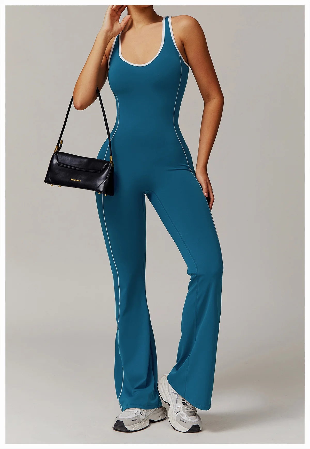 Sleek Back Hollow Bodysuit Jumpsuit