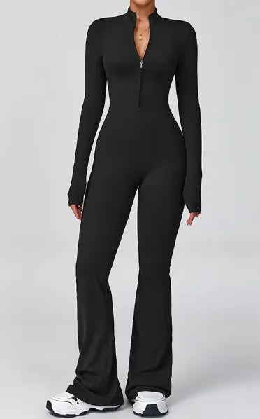 Sleek Active Zipper Performance Bodysuit