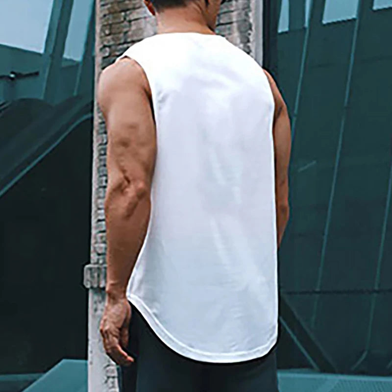 Gym Tank Tops Bodybuilding Fitness Sleeveless T Shirt Men Mesh Printed Workout Stringer Singlets Summer Casual Sports Vest Men