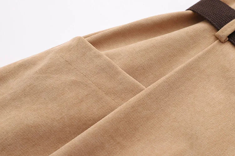 Irregular Pocket High Waist Midi