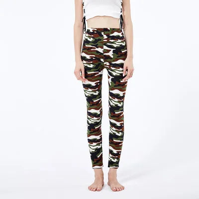 Women Leggings High Waist Cartoon Comic Beauty Print Trousers Soft Female Casual Elastic Pant