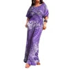 Polynesian Print Half-Sleeve Romper