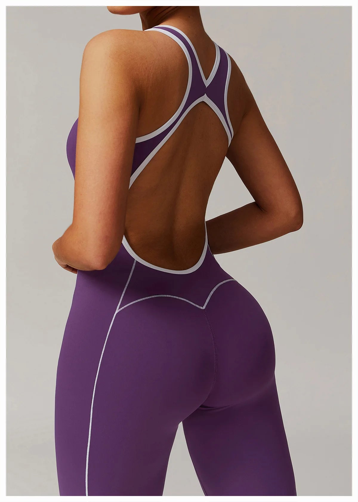 Sleek Back Hollow Bodysuit Jumpsuit