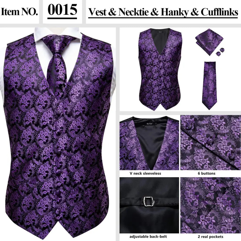 Men’s Silk Jacquard Suit Vest Set