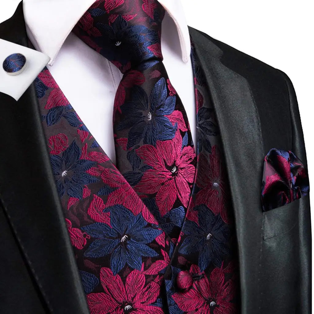 Men’s Silk Jacquard Suit Vest Set