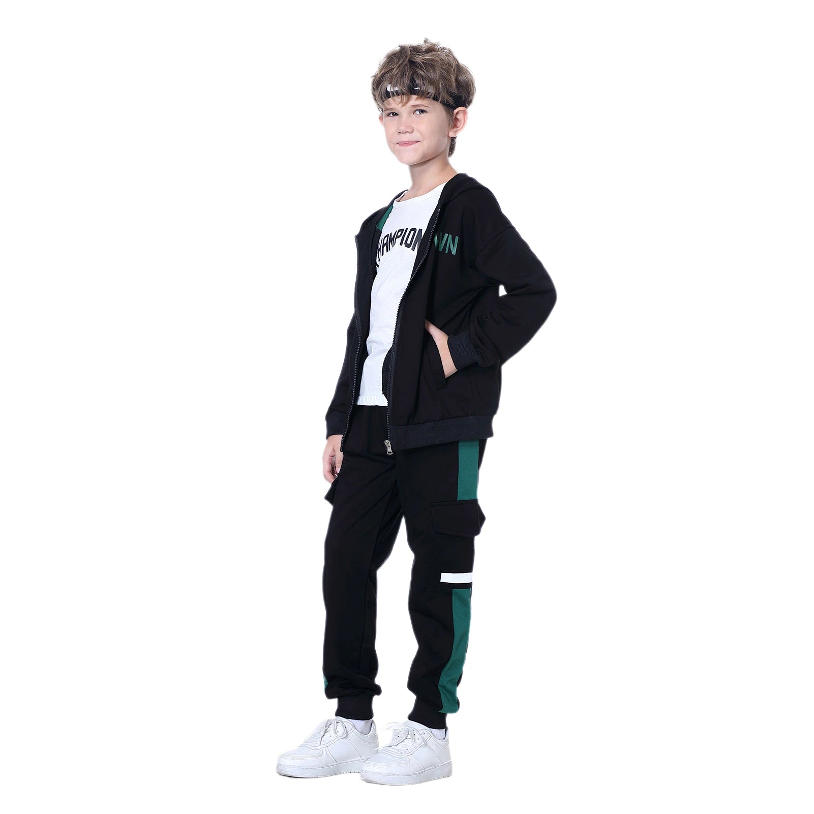 Kids Tracksuits,Teen Boys School Sweatsuits,Fashion Cotton Hooded Tops + Pants Set,Soft Children's Long Sleeve Sportswear