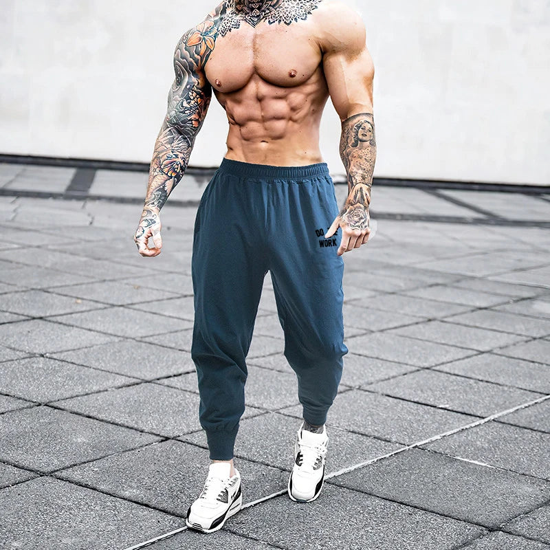 Joggers Pants Men Muscle Fitness Running Pants Training Sport Quick Dry Gym Training Sweatpants Bodybuilding Beam Mouth Trouser