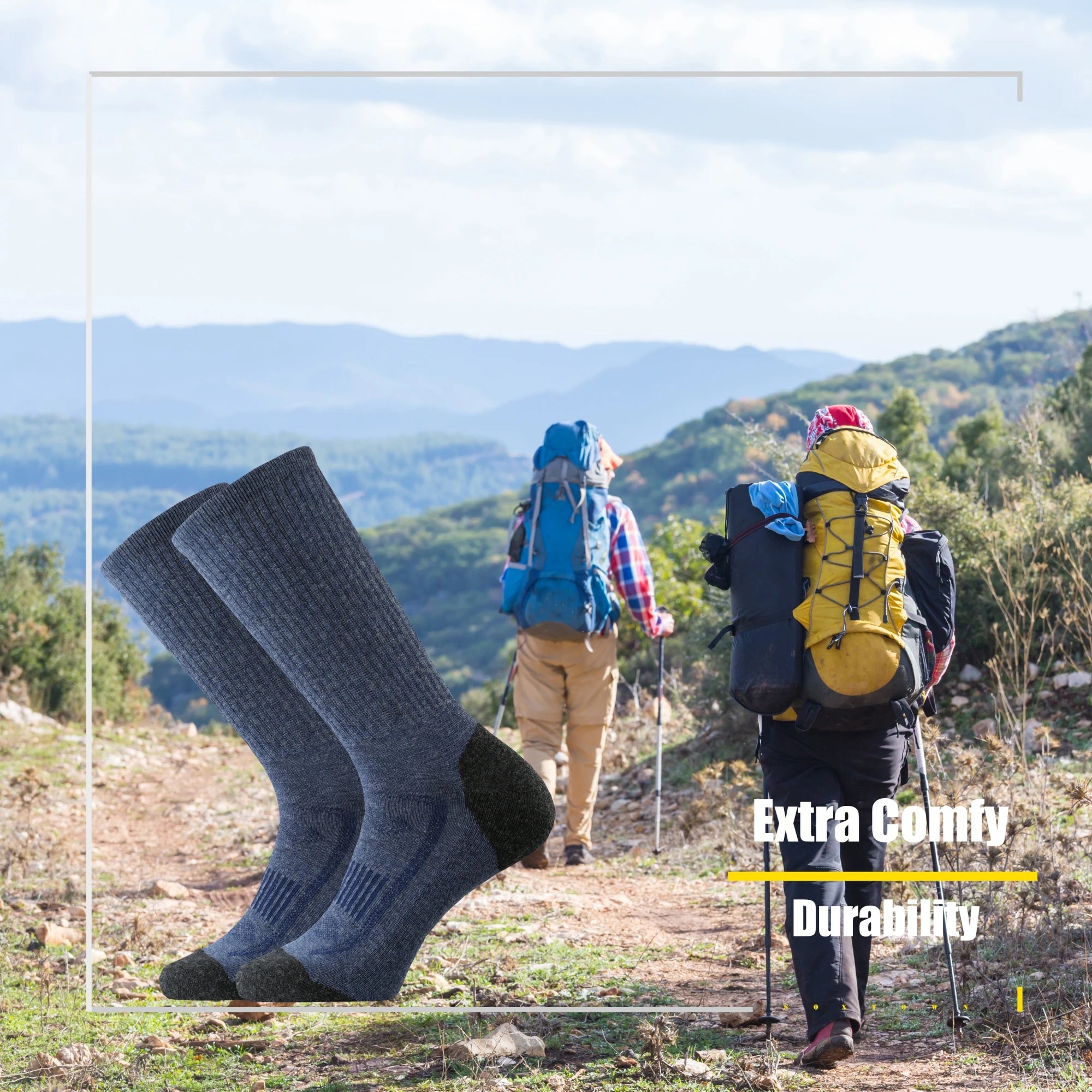 Merino Wool Hiking Crew Socks