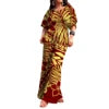 Polynesian Print Half-Sleeve Romper