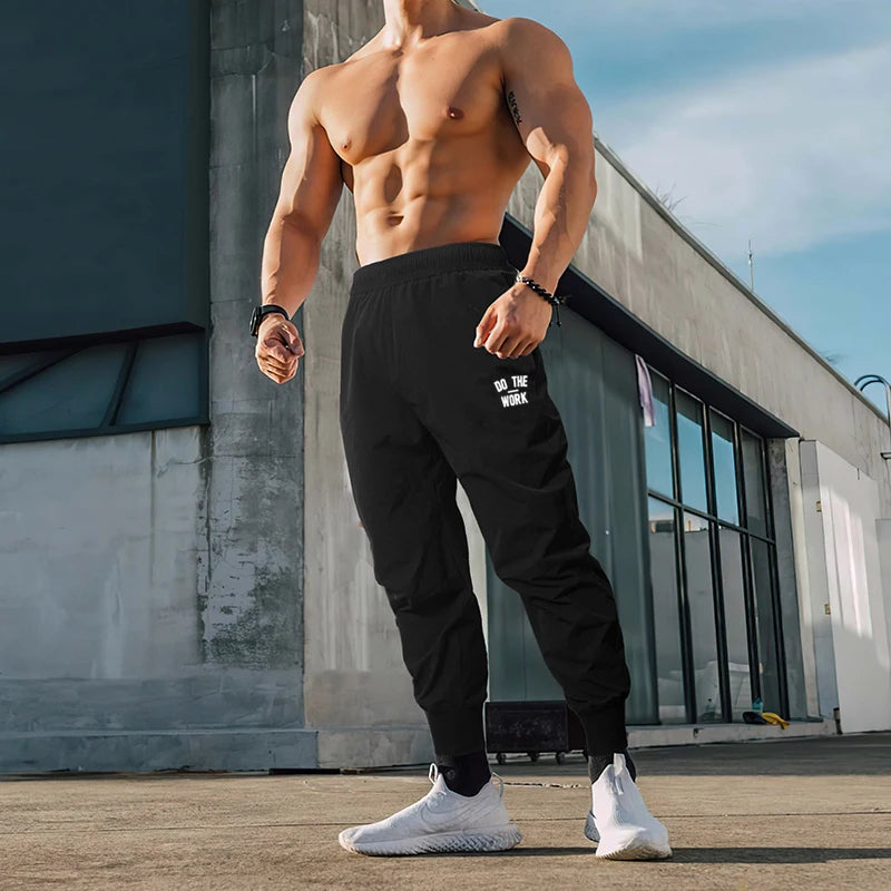 Joggers Pants Men Muscle Fitness Running Pants Training Sport Quick Dry Gym Training Sweatpants Bodybuilding Beam Mouth Trouser
