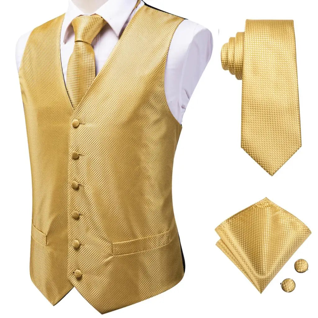 Men’s Silk Jacquard Suit Vest Set