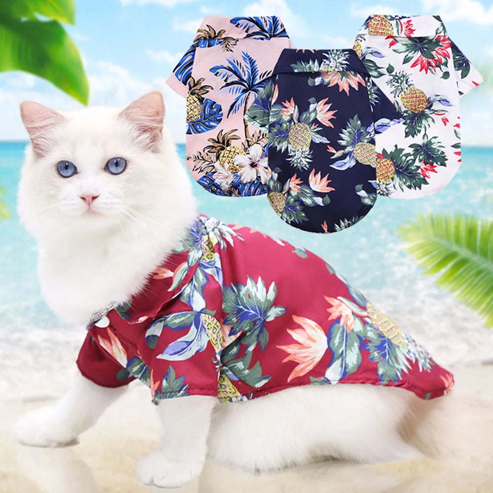 Hawaiian Print Breathable Dog Shirt