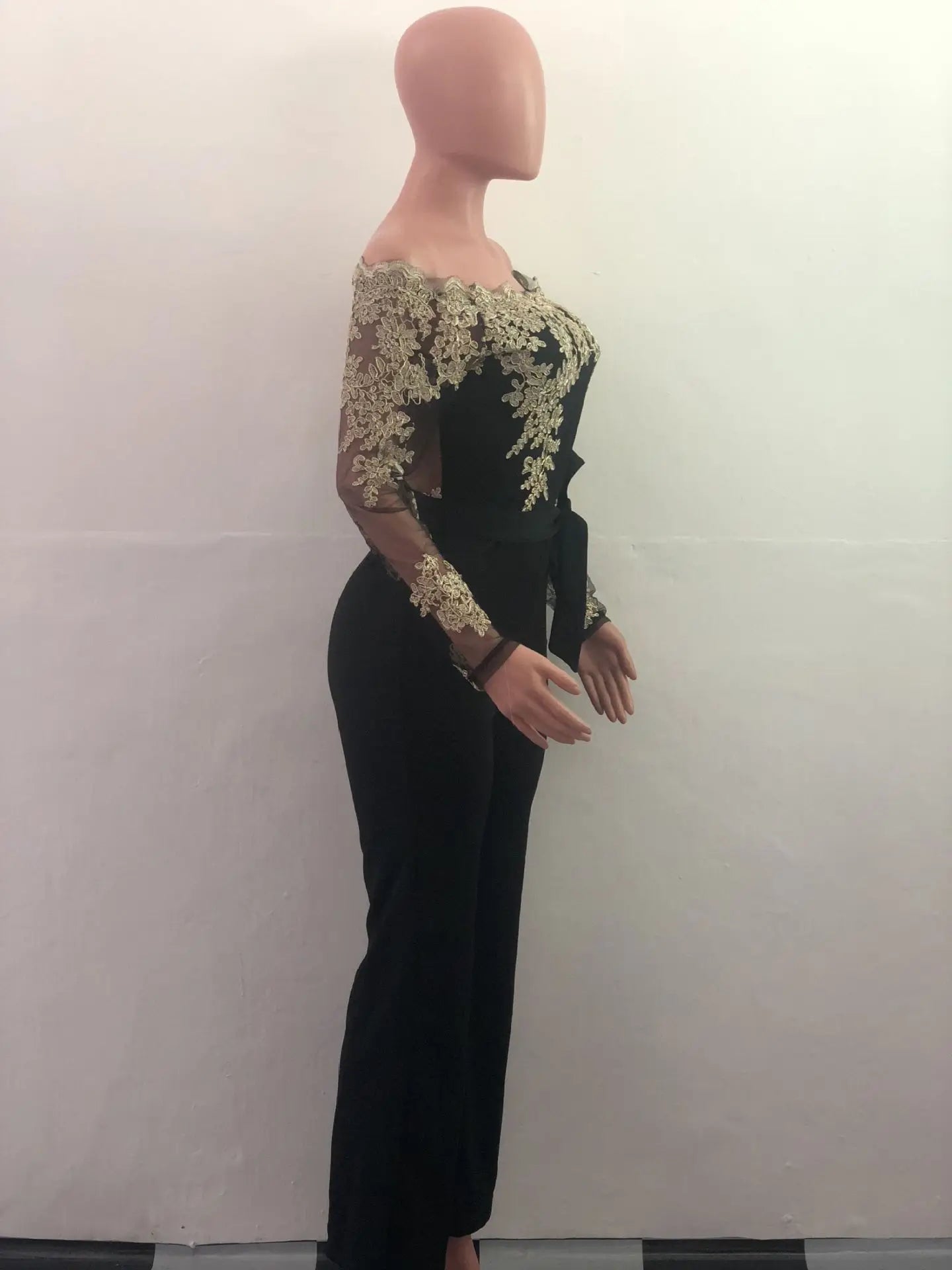 Elegant Off Shoulder Lace Jumpsuit