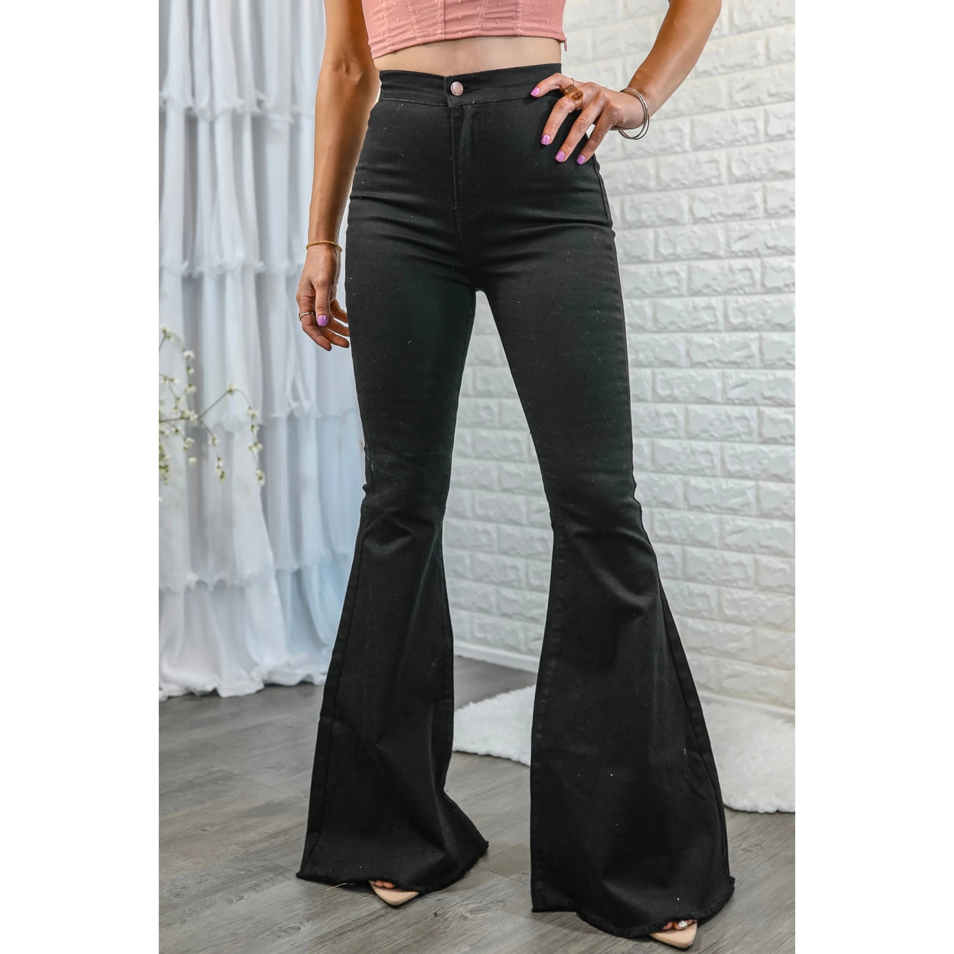 Super Flare Black Jeans
