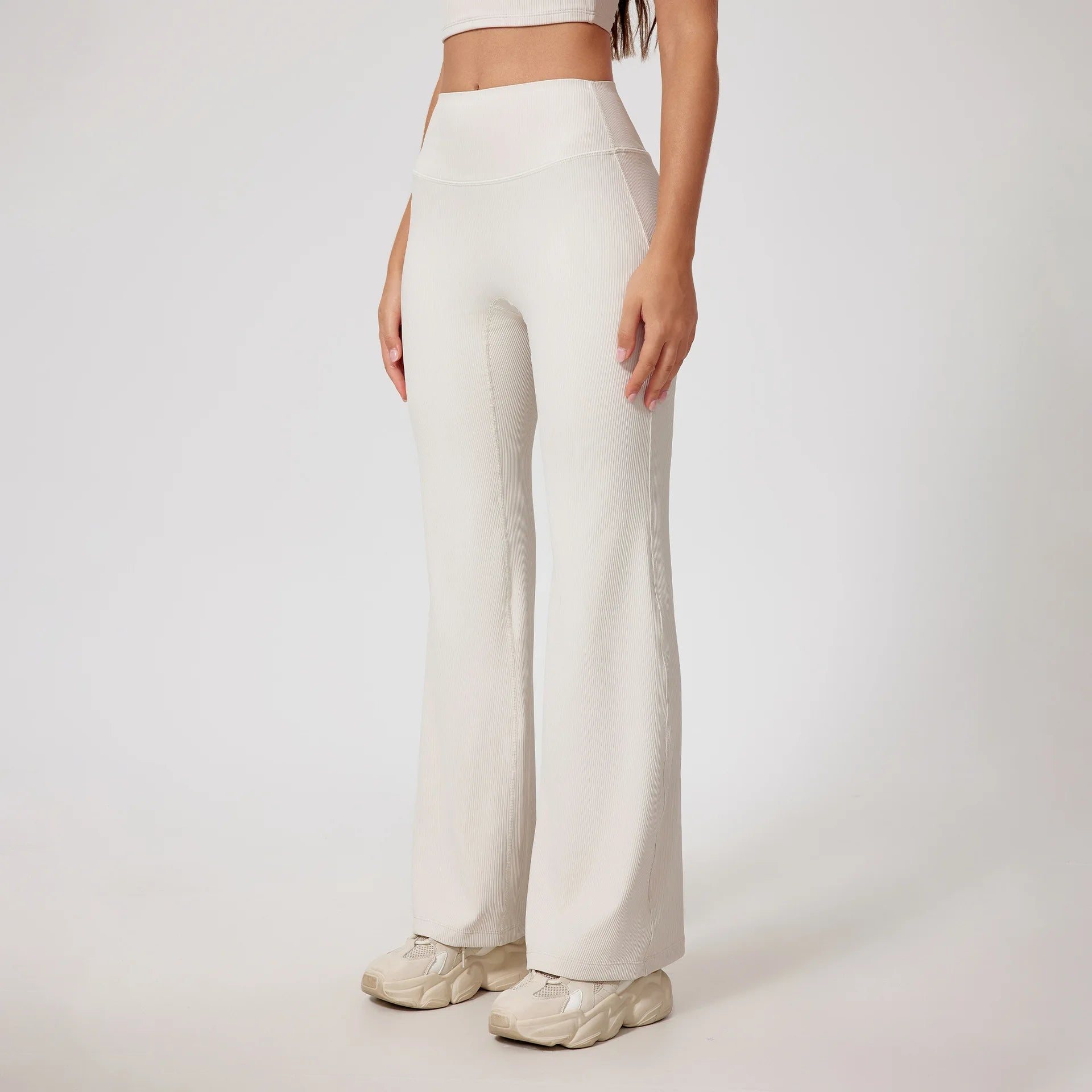 High-Stretch 3-Piece Workout Set with Flare Pants