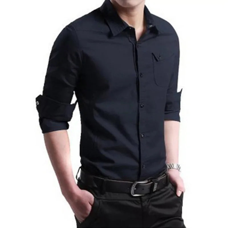 Smart Casual Cotton Shirt Men