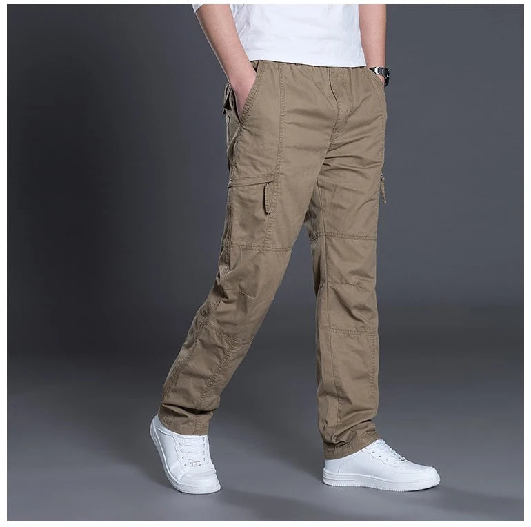 Relaxed Straight Casual Cotton Pants