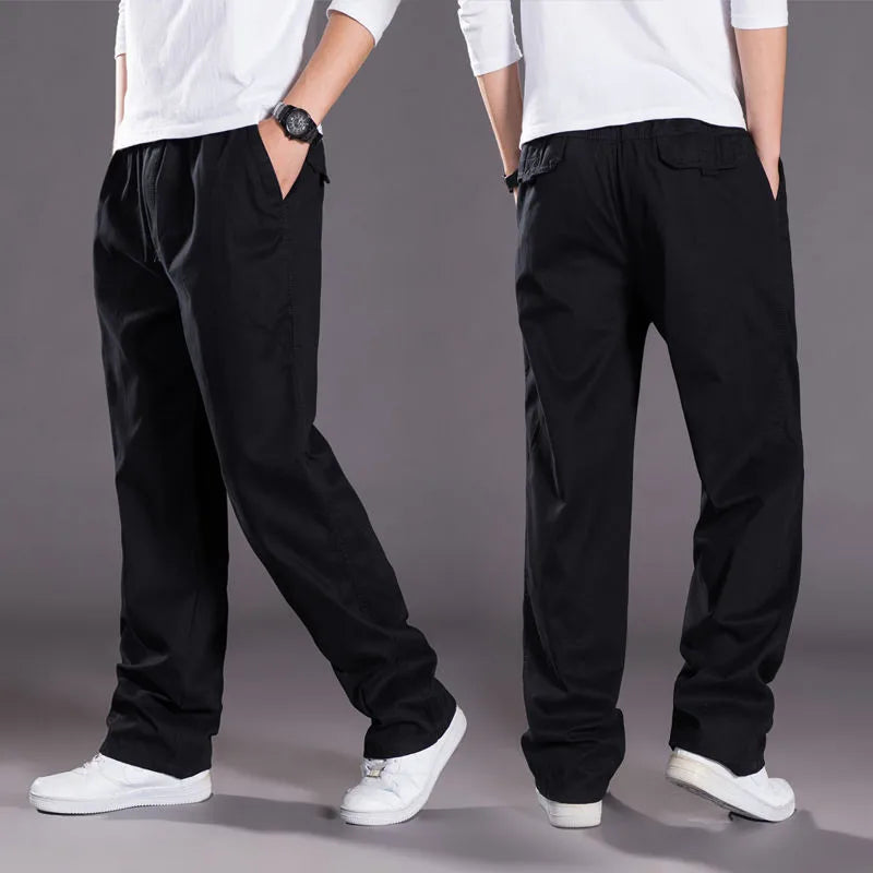 Loose Cotton Cargo Work Pants