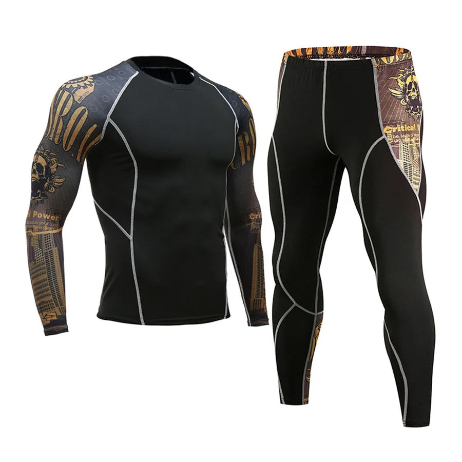 Compression Rashguard Gym Tights Set