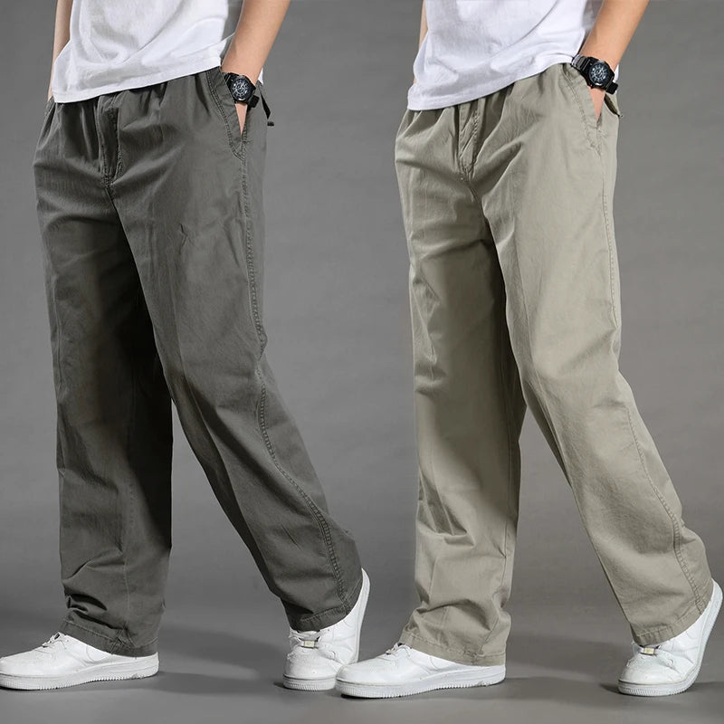 Loose Cotton Cargo Work Pants