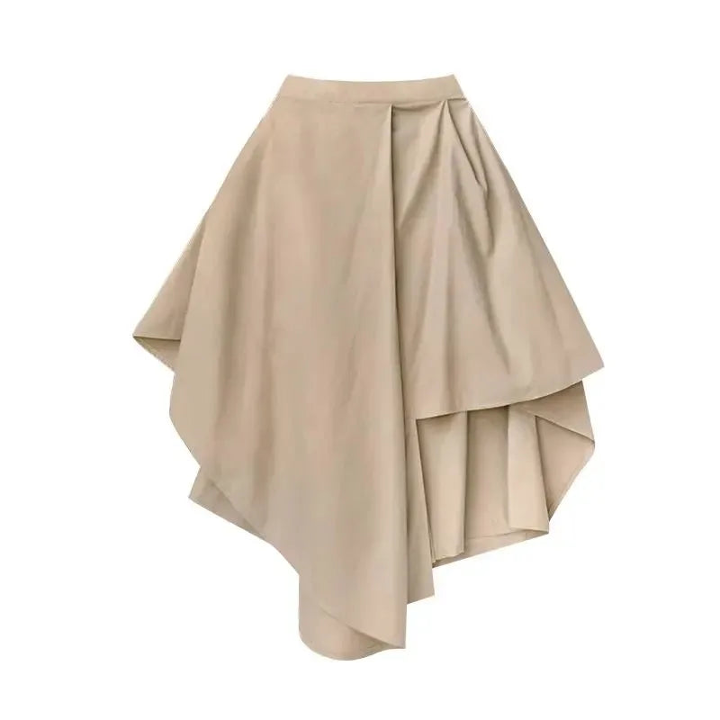 Skirts Pants Women Autumn Solid Asymmetric Trendy Design Simple High Waist Korean Elegant Leisure All-Match Streetwear Chic Ins