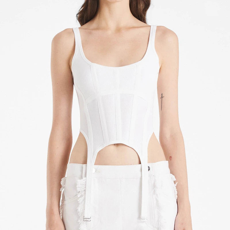 Summer Women Tube Top Corset For Girls Ribbed Sleeveless White Black Gray Blue Y2k Solid Basic Crop Tank Top Camis Fairy Grunge