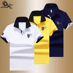 Polo Shirt Men Summer New Men's Short-Sleeved Polo Shirt Mens Embroidery Synthetic Fiber Fabric Youth Casual Business Polo Shirt