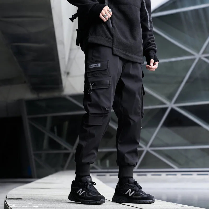 New Joggers Cargo Pants Men Fashion Ribbons Pocket Harem Trousers Sweatpants Men Hip Hop Harajuku Streetwear Casual Pants