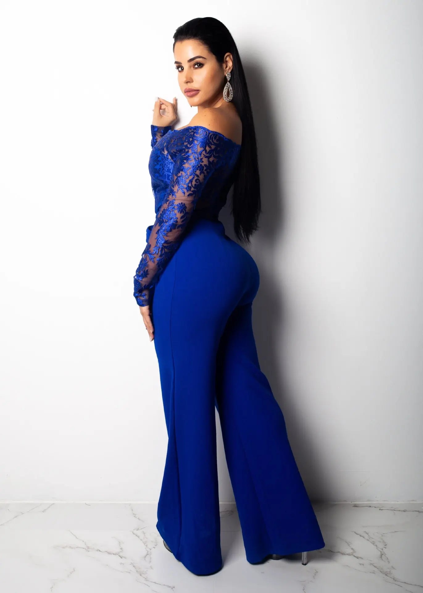 Elegant Off Shoulder Lace Jumpsuit
