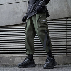 New Joggers Cargo Pants Men Fashion Ribbons Pocket Harem Trousers Sweatpants Men Hip Hop Harajuku Streetwear Casual Pants