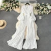 V-Neck Lantern Sleeve Jumpsuit