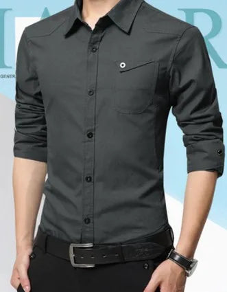 Smart Casual Cotton Shirt Men