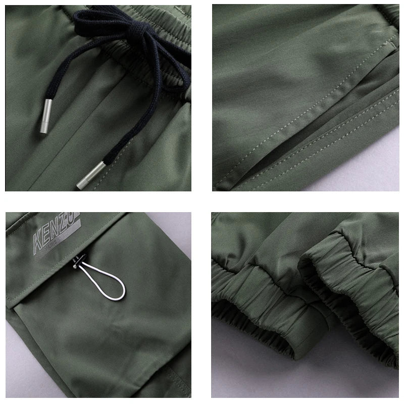 New Joggers Cargo Pants Men Fashion Ribbons Pocket Harem Trousers Sweatpants Men Hip Hop Harajuku Streetwear Casual Pants