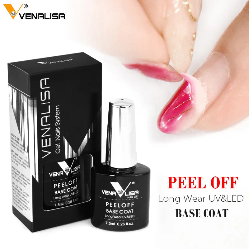 VENALISA New Arrival Long Wear Tempered Nowipe Top Coat Easy Peel Off Water Base Coat Basic Nail Gel Polish Enamel Varnish Gels
