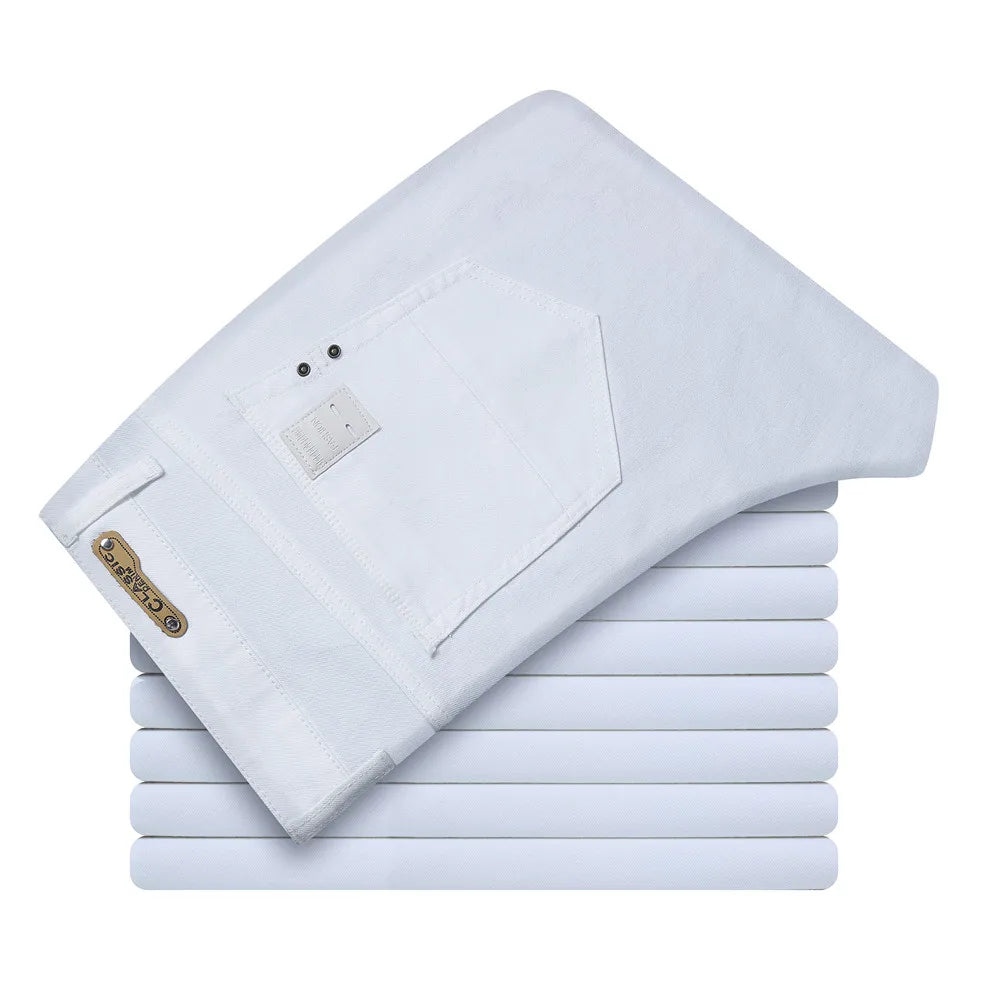 Slim Fit White Stretch Jeans