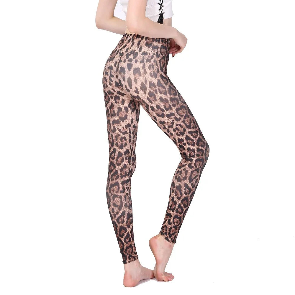 Women Leggings High Waist Cartoon Comic Beauty Print Trousers Soft Female Casual Elastic Pant