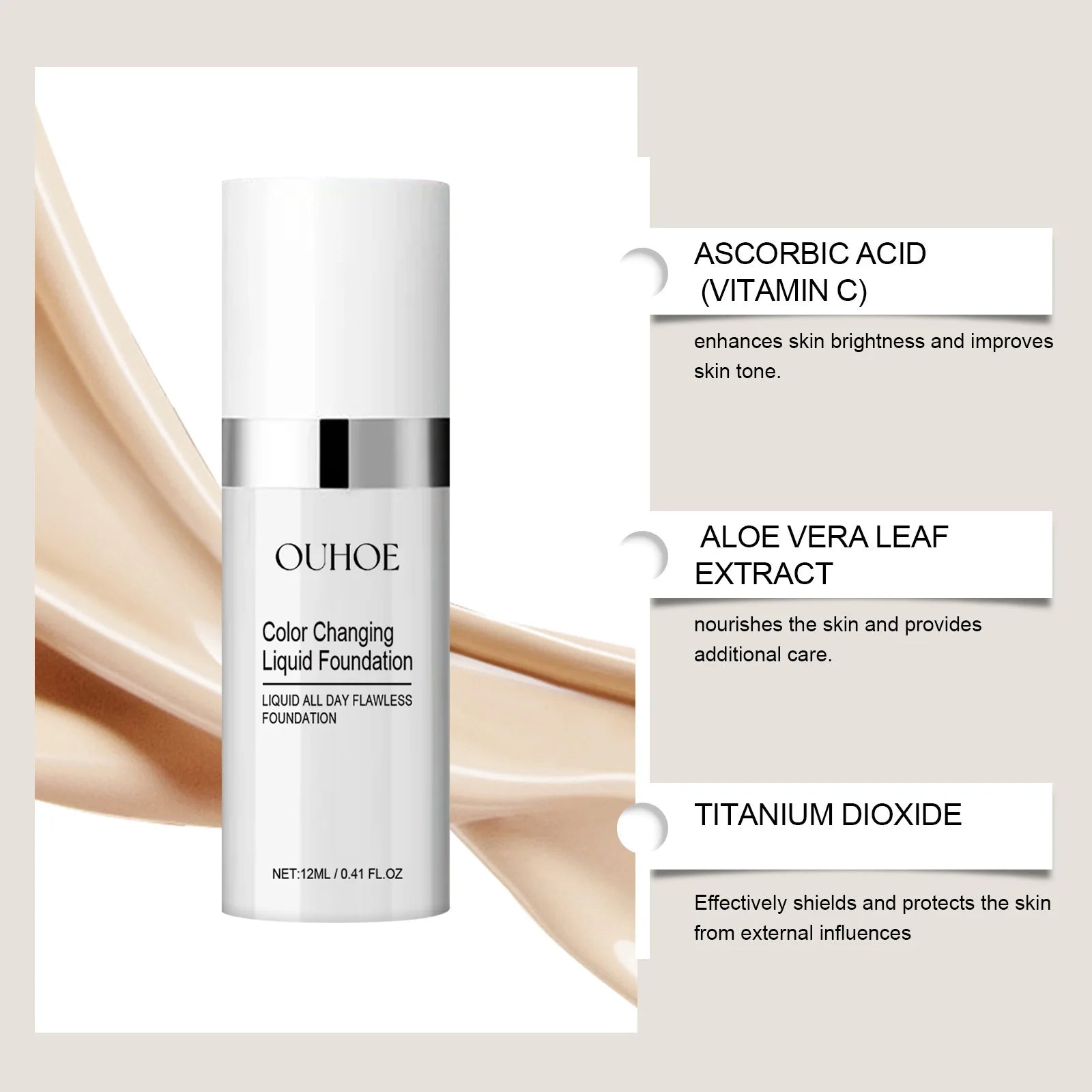 Radiant Liquid Foundation Concealer Cream