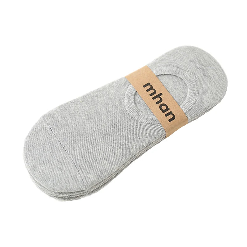 Men’s Invisible Cotton No-Show Socks – 5-Pair Set