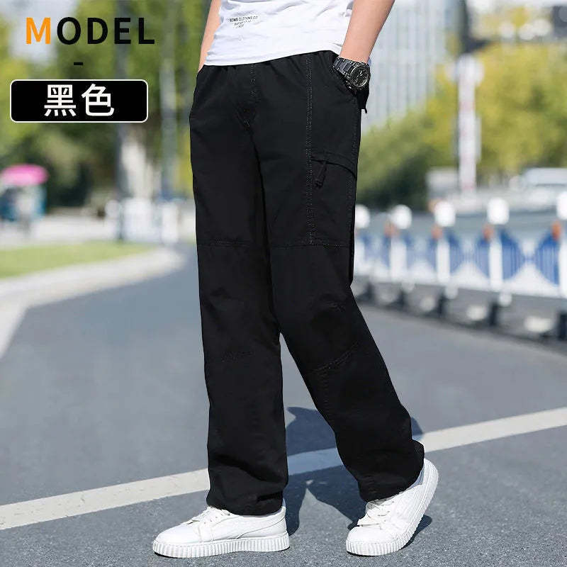 Loose Cotton Cargo Work Pants