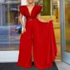 Elegant V-Neck Belted Jumpsuit