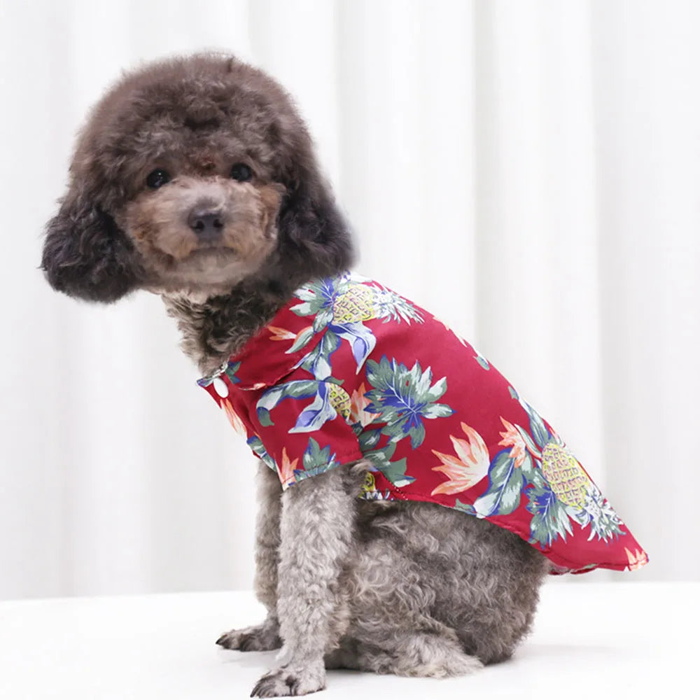 Hawaiian Print Breathable Dog Shirt