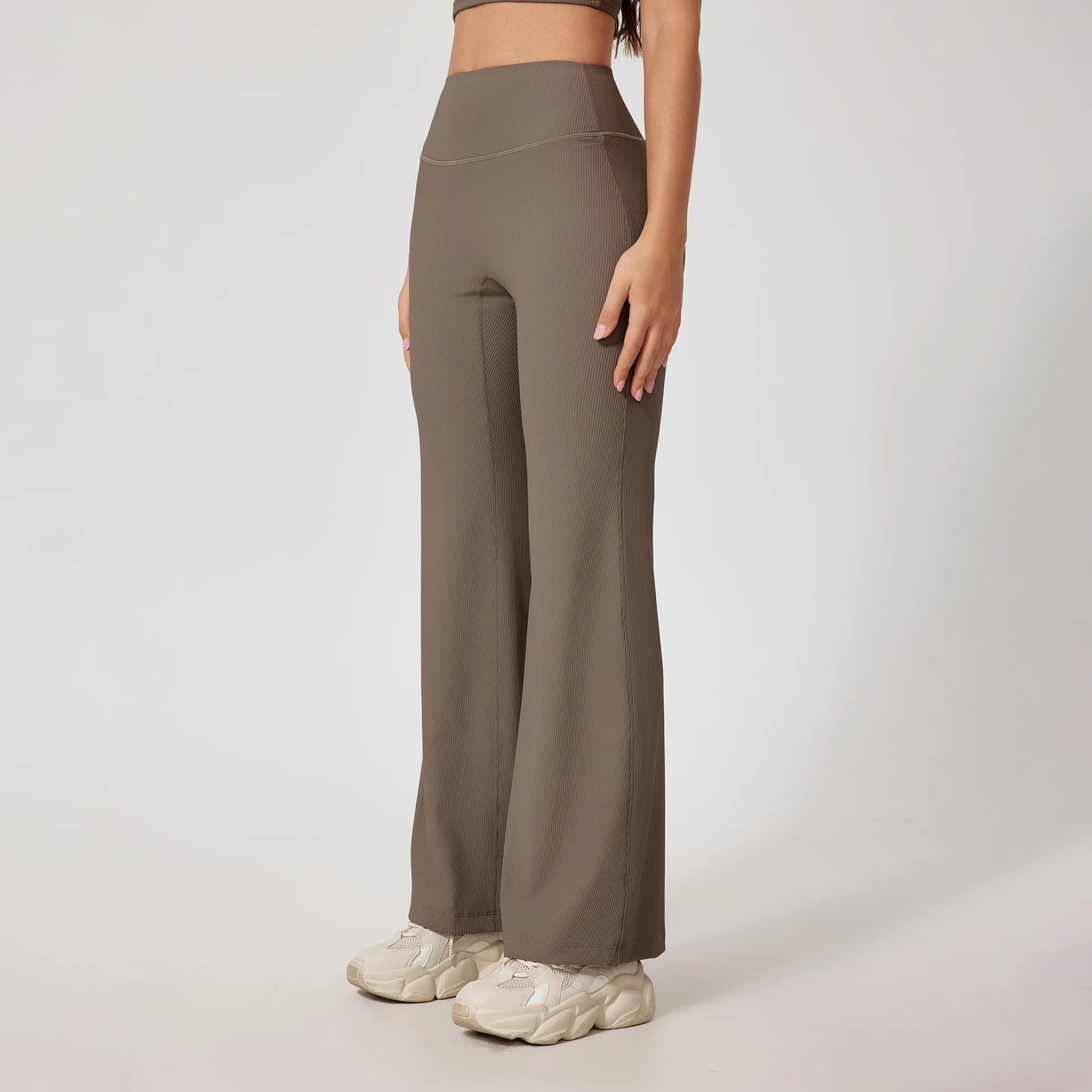 High-Stretch 3-Piece Workout Set with Flare Pants